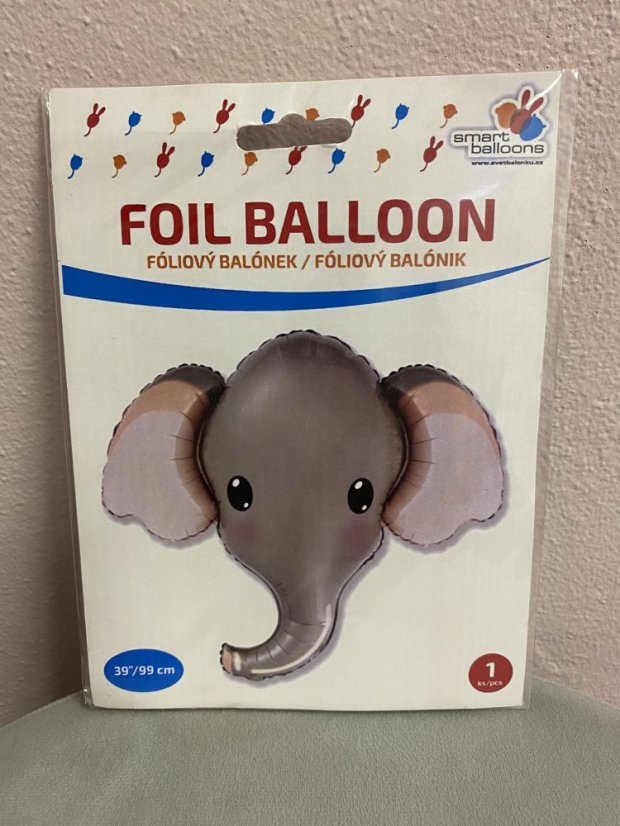 Fóliový balónek zvířátko hlava - různé druhy - Varianta: slon