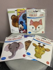 Fóliový balónek zvířátko hlava - různé druhy