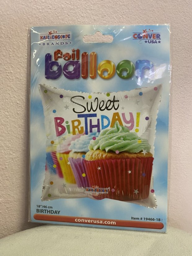 Fóliové balónky - Happy Birthday - Varianta: květiny