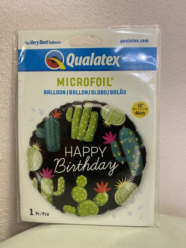 Fóliové balónky - Happy Birthday - Varianta: květiny