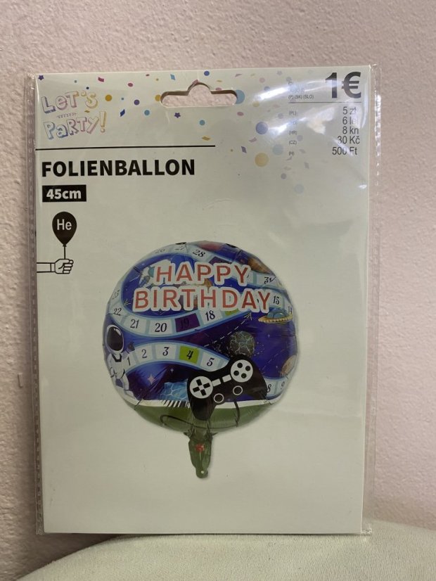 Fóliové balónky - Happy Birthday - Varianta: květiny