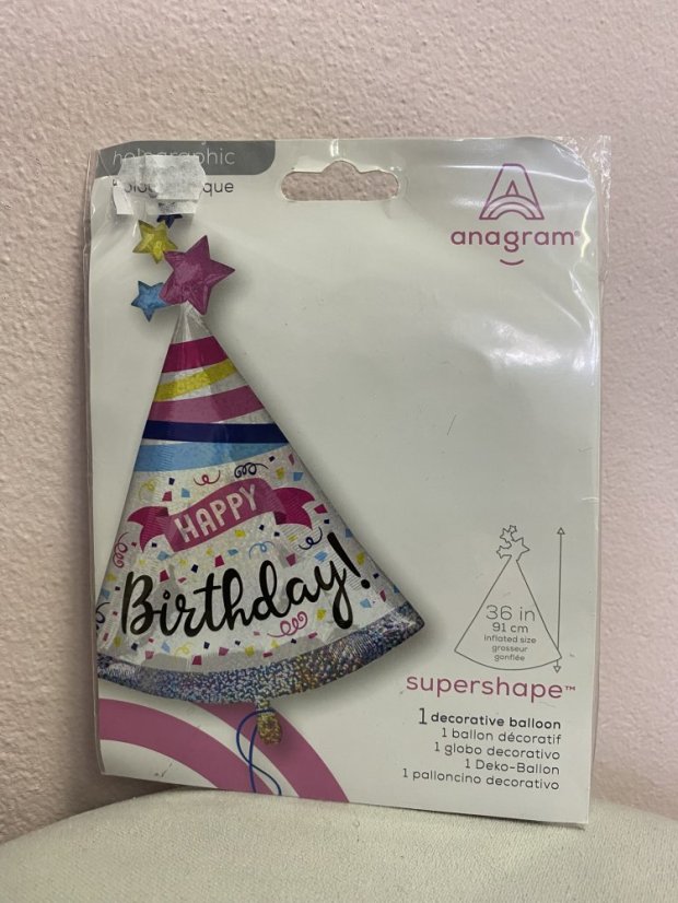 Fóliové balónky - Happy Birthday - Varianta: květiny
