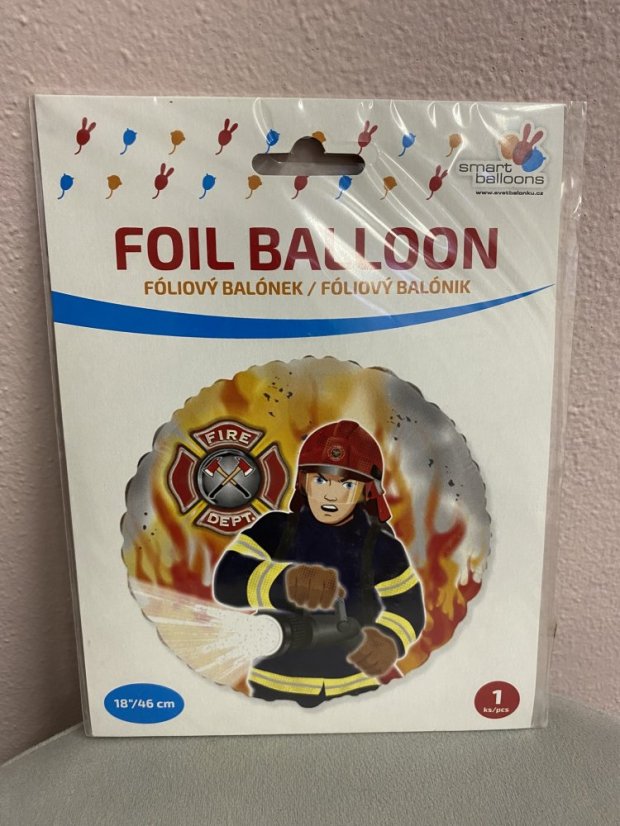 Fóliový balónek kulatý - různé druhy - Varianta: Hasič