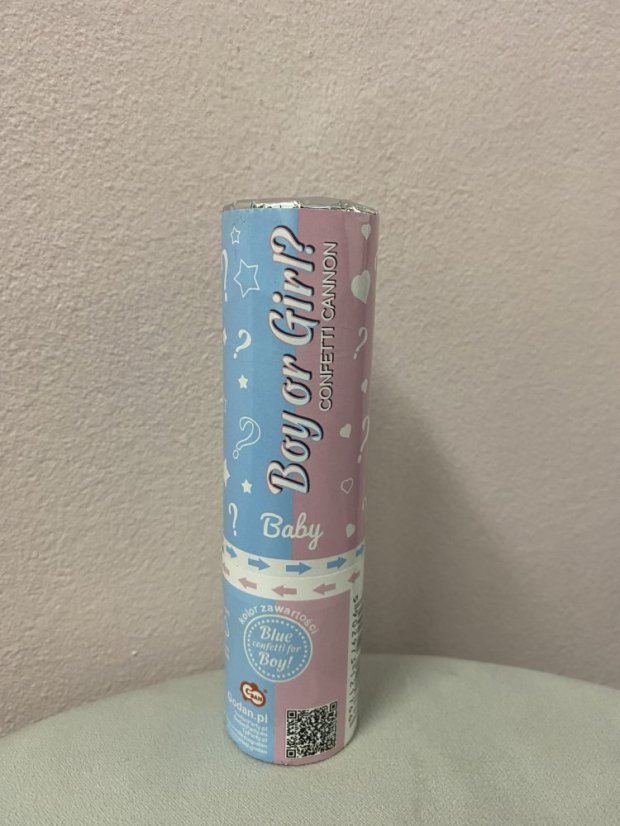 Gender reveal konfety - pohlaví: Kluk