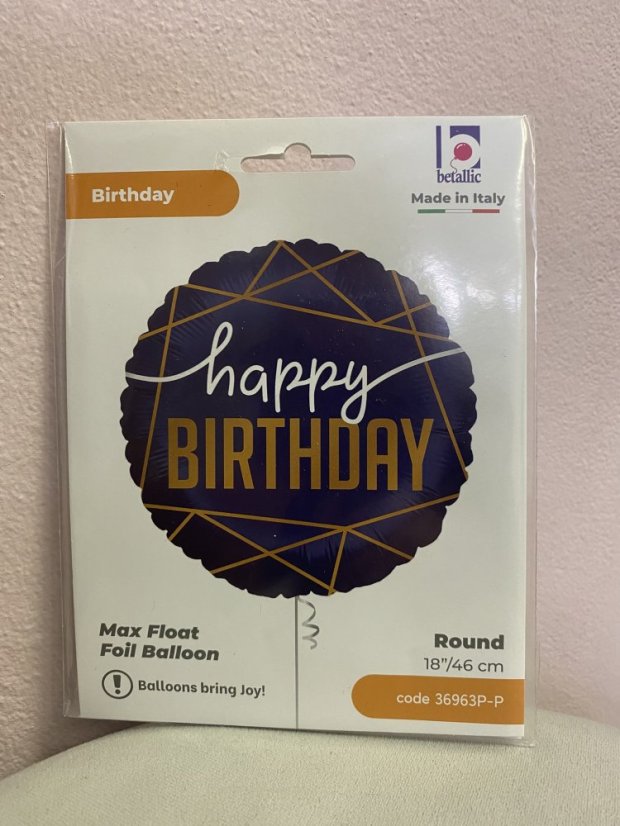 Fóliové balónky - Happy Birthday - Varianta: květiny