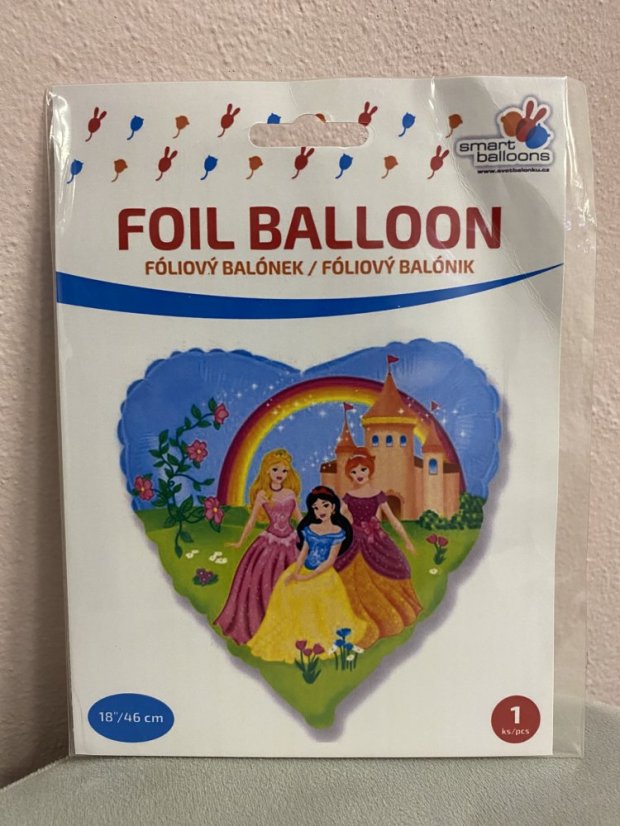 Fóliový balónek srdce - různé druhy - Varianta: Princezny