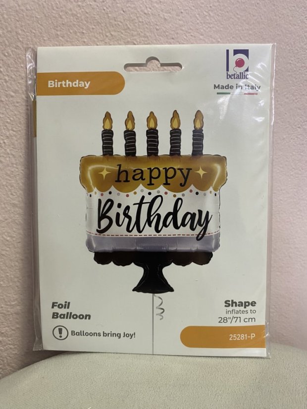 Fóliové balónky - Happy Birthday - Varianta: květiny