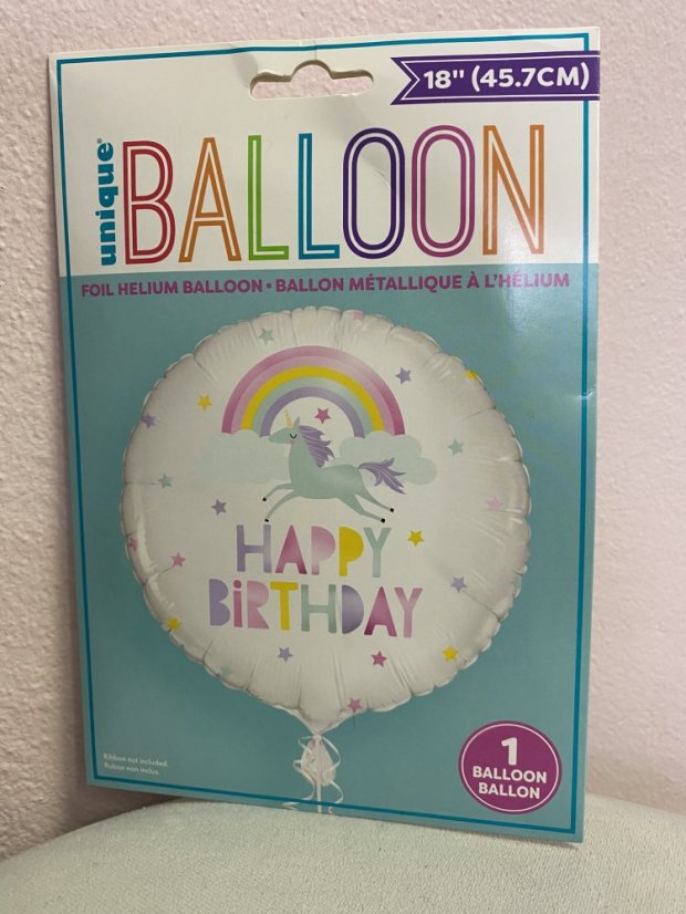 Fóliové balónky - Happy Birthday - Varianta: květiny