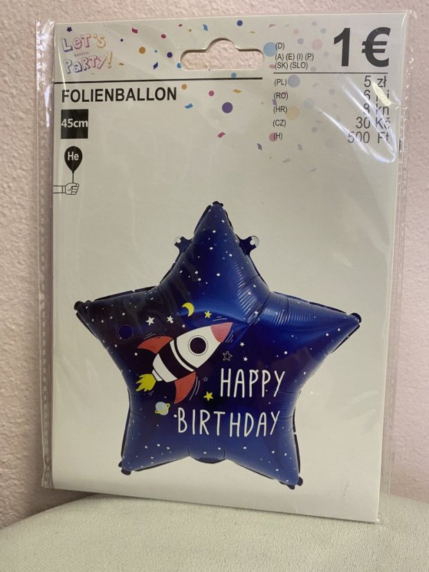 Fóliové balónky - Happy Birthday - Varianta: květiny