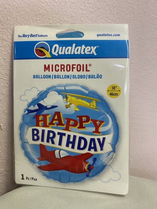 Fóliové balónky - Happy Birthday - Varianta: květiny