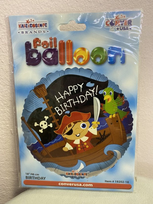 Fóliové balónky - Happy Birthday - Varianta: květiny